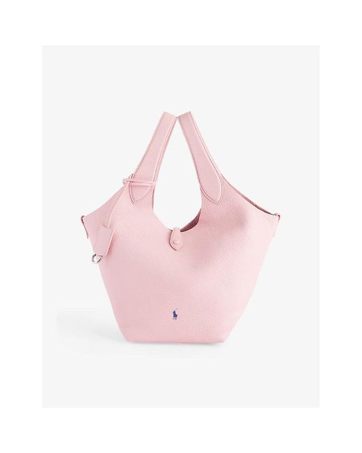 Polo Ralph Lauren Polo Play Leather Tote Bag in Pink | Lyst