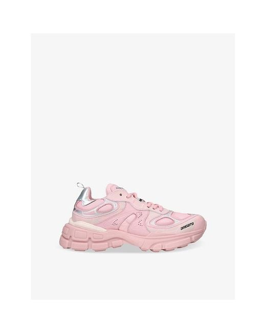 Axel Arigato Pink Sphere Trip Runner Leather-Blend Mid-Top Trainers