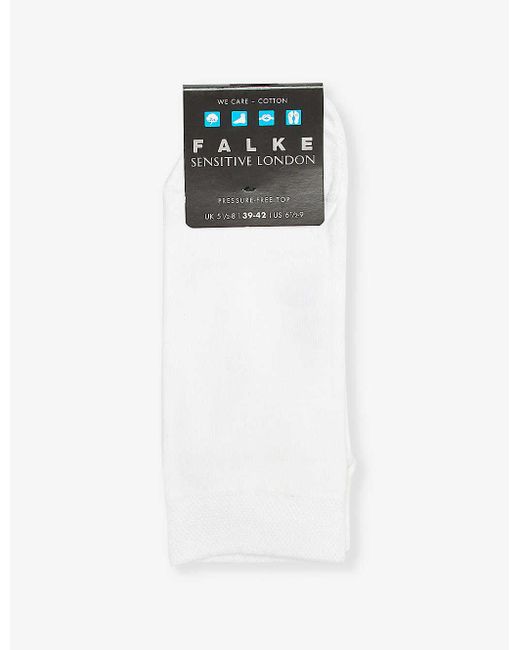 Falke White Sensitive London Logo-print Cotton-blend Knitted Socks for men