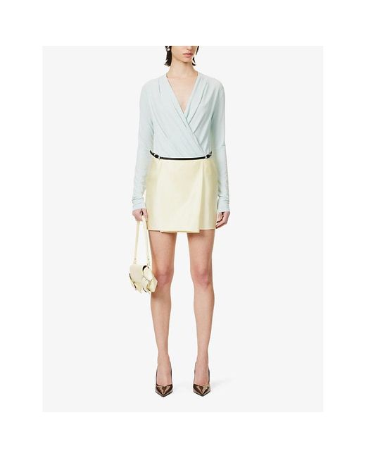 Givenchy Natural Voyou Straight-hem Silk Mini Skirt