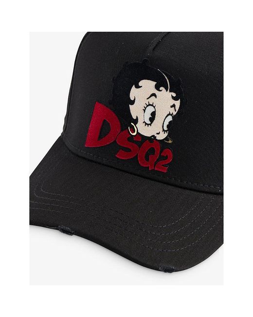DSquared² Black Betty Boo-patch Cotton-twill Cap for men