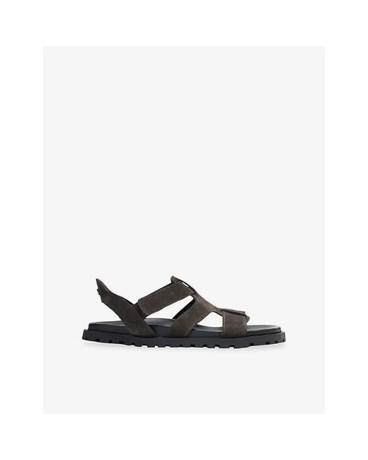 Whistles Black Freya Suede Fisherman Sandal