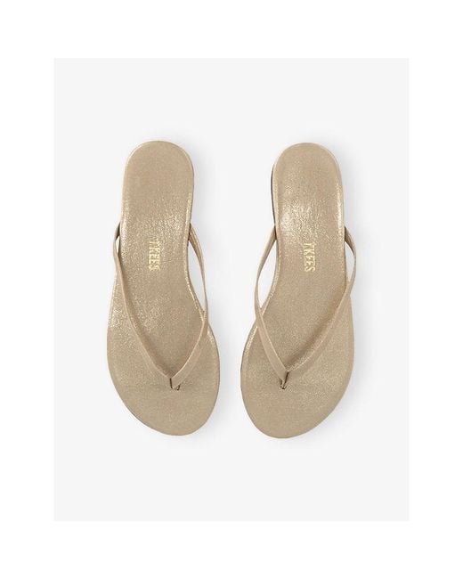 TKEES Natural Lily Nude Foundations Leather Flip-Flops