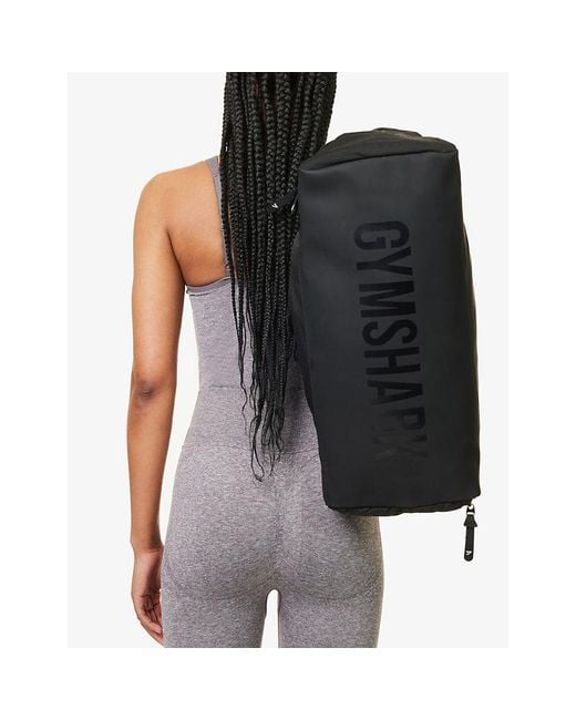 GYMSHARK Black Everyday Brand-Patch Woven Duffle Bag