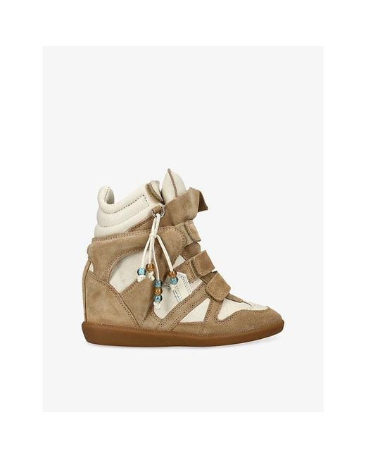 Isabel Marant Natural Bekett Suede High Trainers