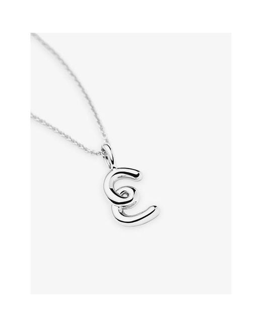 Missoma Metallic Curly Molten Mini Initial E-Plated Sterling- Necklace