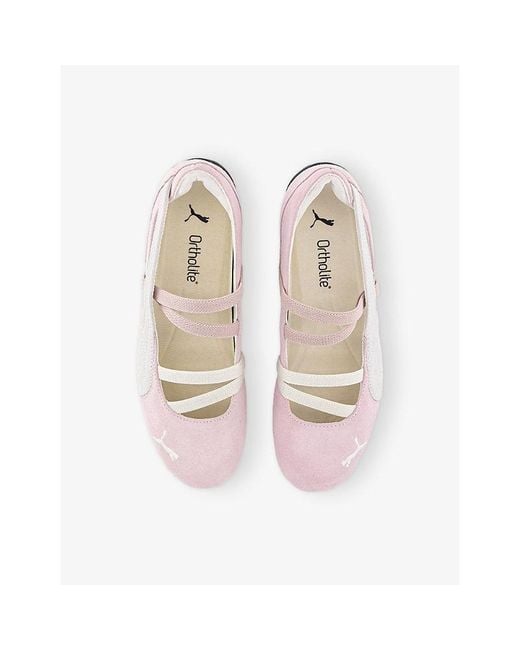 PUMA White Speedcat Ballet Suede Low-Top Trainers