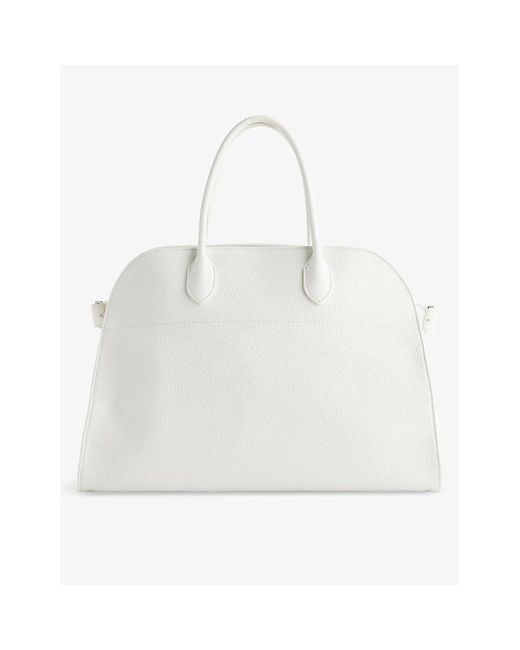 The Row Margaux Tophandle Leather Bag in White Lyst