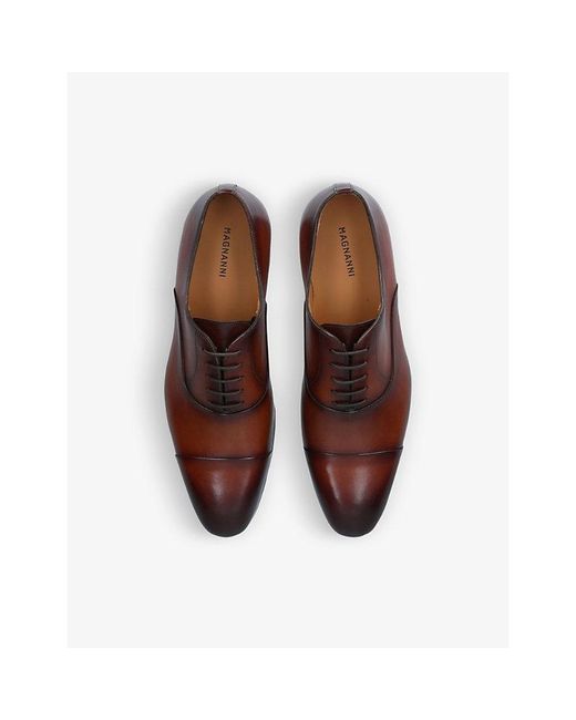 Magnanni Shoes Brown Lace-Up Leather Oxford Shoes for men