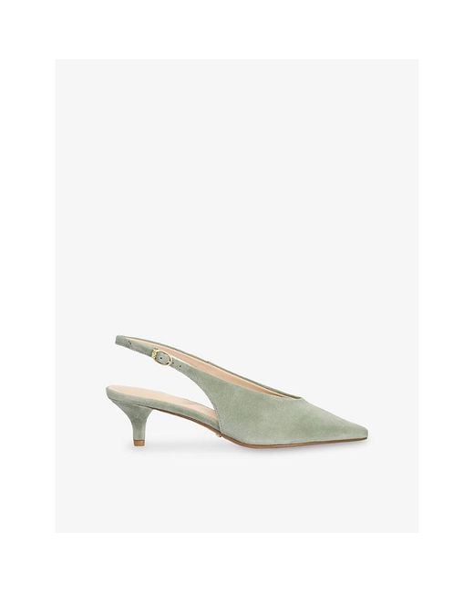 Dune White Credibility Slingback Suede Courts