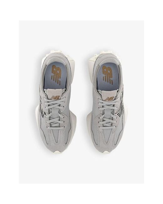 New Balance Gray 327 Mesh And Suede Low-Top Trainers for men