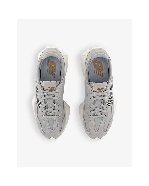 New Balance Gray 327 Mesh And Suede Low-Top Trainers for men