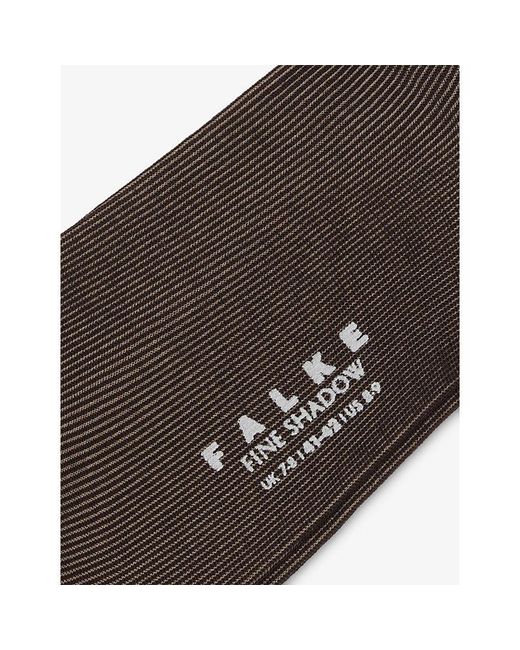 Falke Brown Fine Shadow Cotton-Blend Socks for men