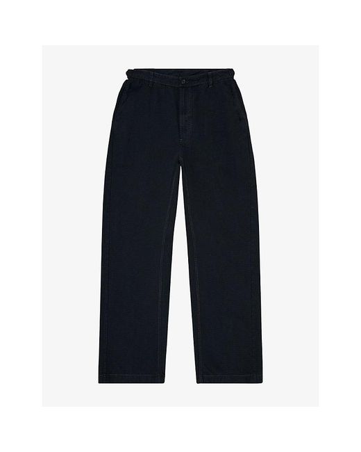 DIESEL Blue Relaxed-Fit Ripstop Cotton Trousers for men