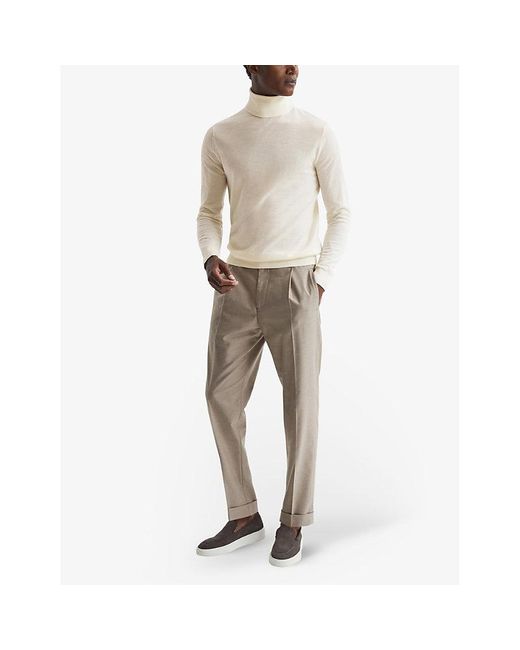 Reiss White Caine Slim-fit Wool Jumper for men
