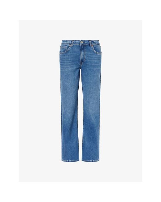 Reformation Blue Elton Straight-Leg Stretch-Denim Blend Jeans