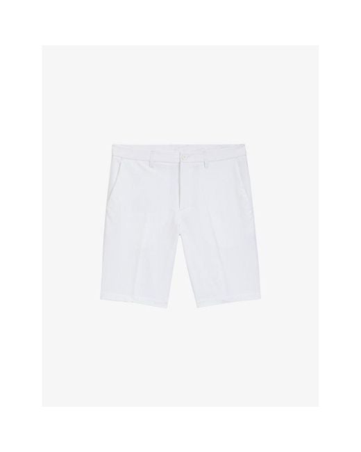 Boss White Straight-Leg Slim-Fit Stretch-Woven Shorts for men