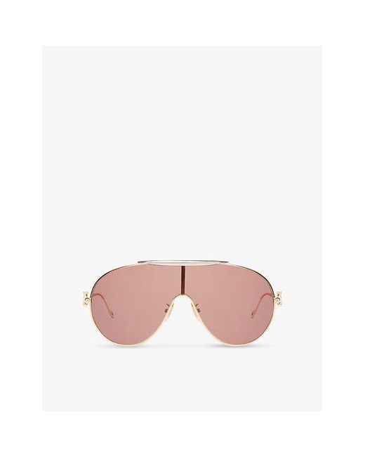 Loewe Pink Metal Spoiler Shield Metal Sunglasses