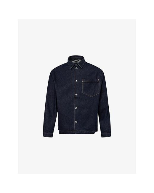 7 For All Mankind Blue Regular-Fit Denim Overshirt for men