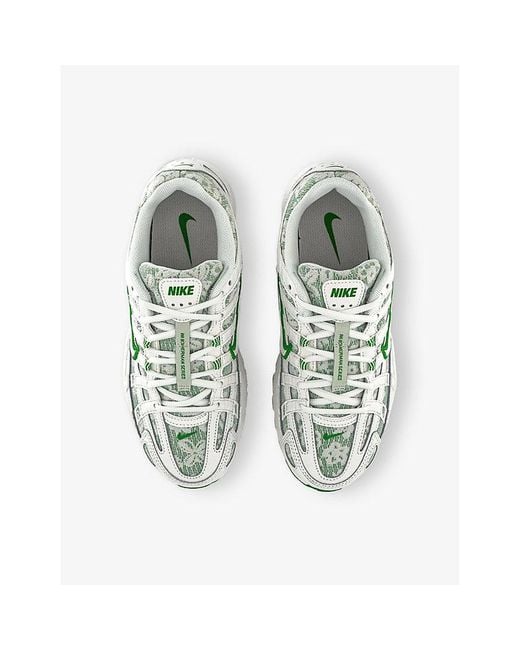 Nike White P-6000 Woven Low-Top Trainers