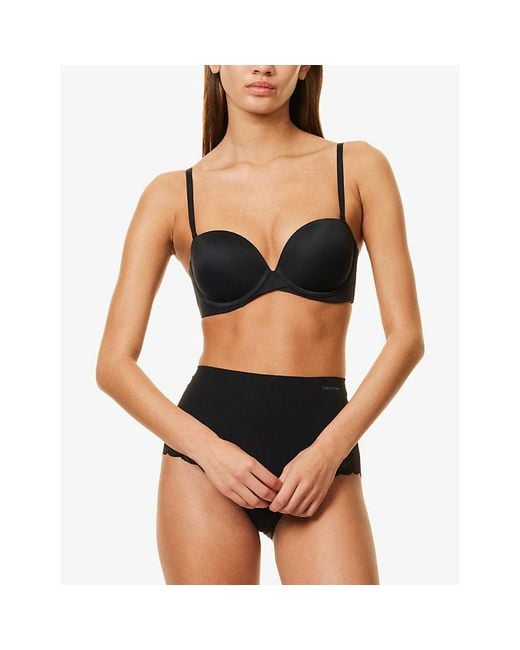 Calvin Klein Blue Push-Up Balconette Stretch-Woven Bra