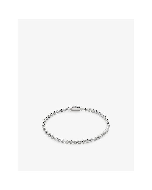 Monica Vinader White Diamond Essential Tennis Sterling- And 0.25Ct Lab-Grown Diamond Bracelet