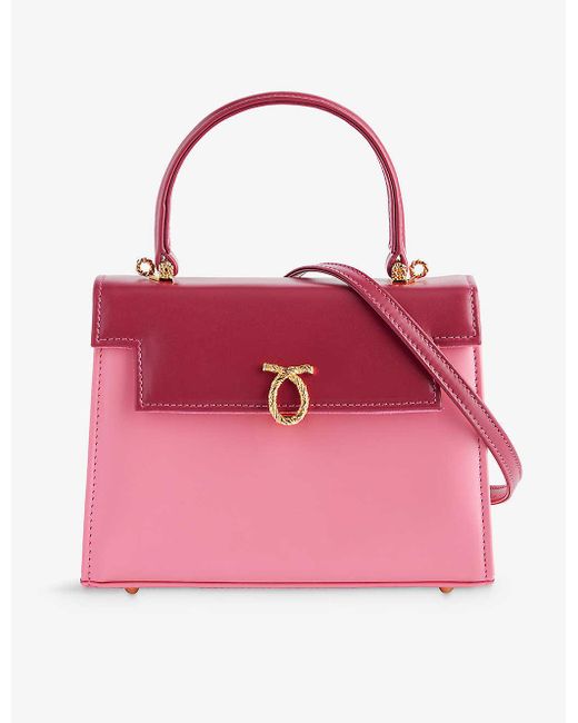 Launer Pink Judi Leather Top-handle Bag