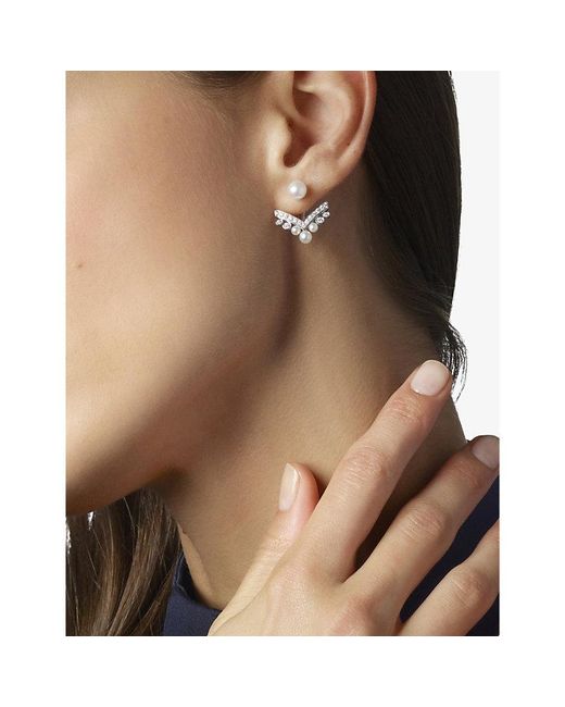 Chaumet White Joséphine Aigrette 18Ct- 0.20Ct Brilliant-Cut Diamond And 2.85Ct Akoya Pearl Single Earring