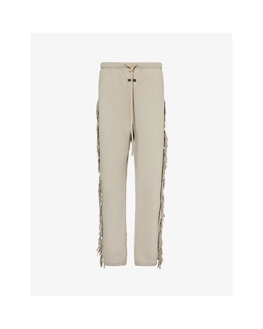 Fear Of God Natural Fringed Relaxed-fit Cotton-jersey jogging Bottoms for men