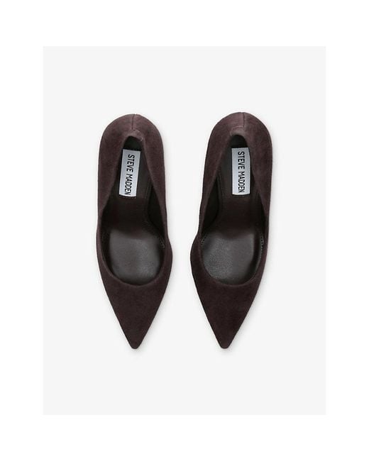 Steve Madden Brown Thrive Heeled Suede Courts