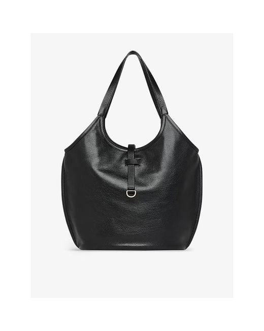 Whistles Black Leonora Leather Tote Bag