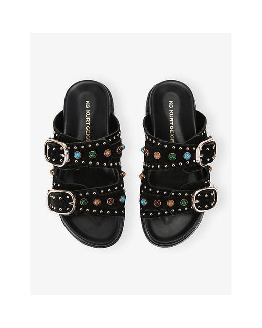 KG by Kurt Geiger Black Rosabella Suede Sandals