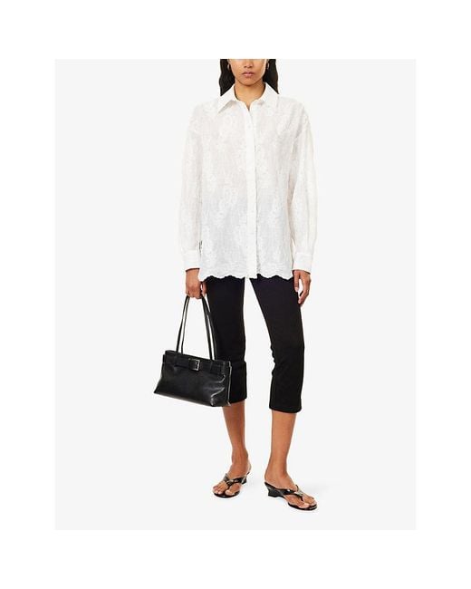 Dissh White Cordelia Embroidered Woven Shirt