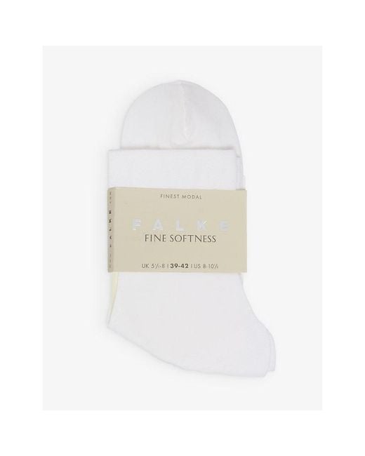 Falke White Fine Softness Stretch Woven-Blend Socks
