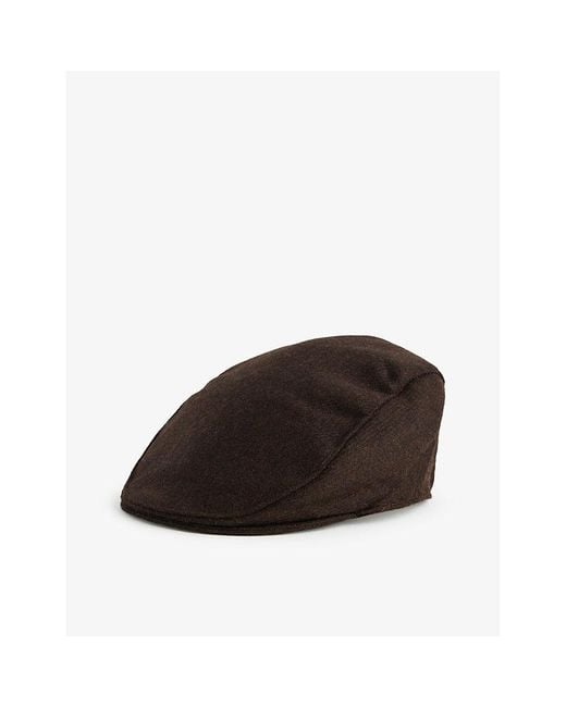 Dents Brown Fernworthy Flat-Crown Wool Cap for men
