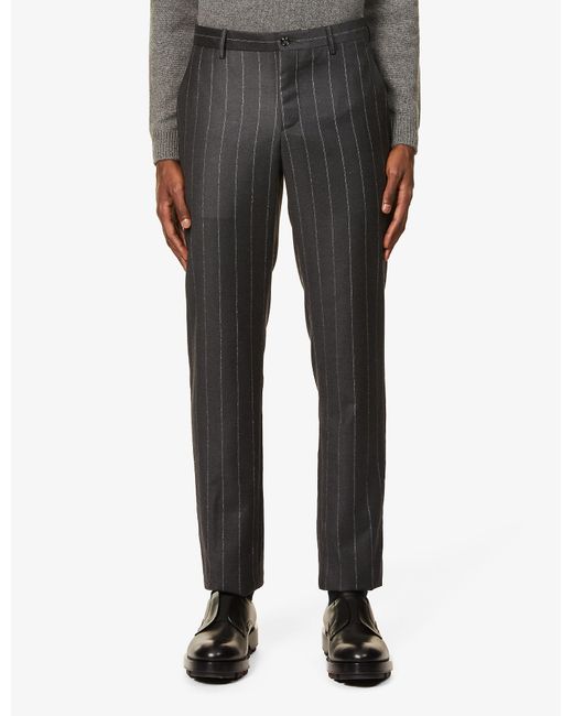 Giorgio Armani Double-breasted Striped Slim-fit Wool Suit in Black for ...