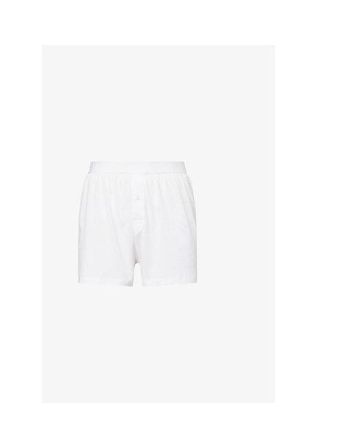 Sunspel White Q82 Loose-fit Superfine Cotton Boxer for men
