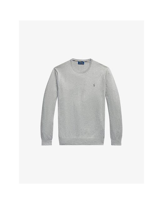 Polo Ralph Lauren Gray Long-Sleeved Crewneck Cotton Jumper for men
