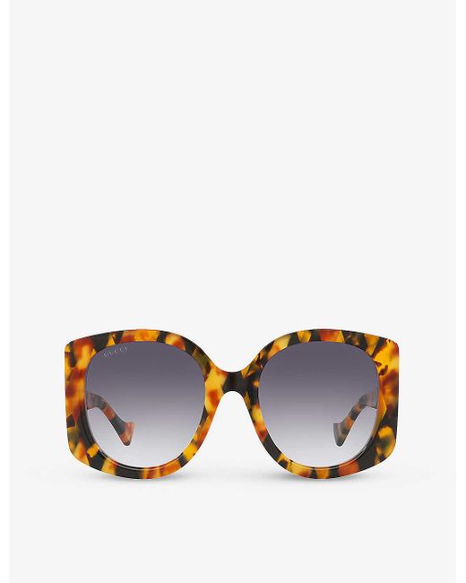 Gucci Blue Gc002017 gg1257s Rectangle-frame Acetate Sunglasses