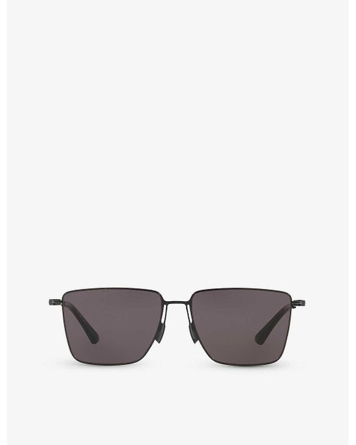 Bottega Veneta Black 6j000422 Bv1267s Square-frame Metal Sunglasses