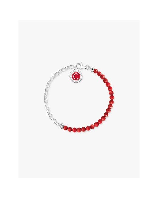 Thomas Sabo White Charm Club 925 Sterling- And Enamel Link Bracelet