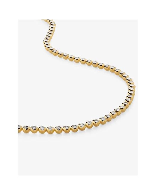 Monica Vinader Metallic Diamond Essential Tennis 18Ct-Plated Vermeil Sterling- And 0.59Ct Lab-Grown Diamond Necklace