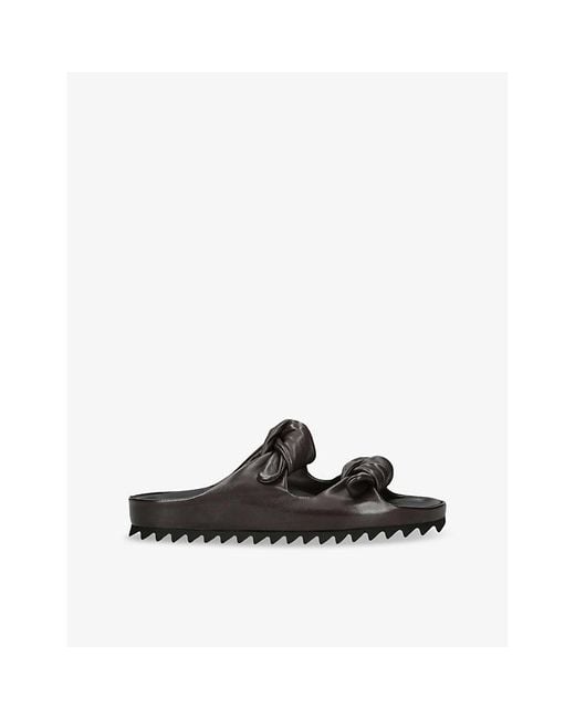 Officine Creative Black Pelagie 021 Twist-Knot Leather Sandals