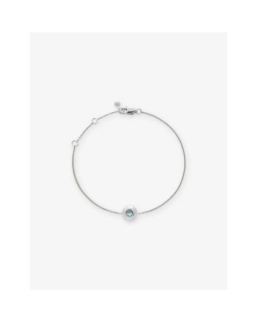 Monica Vinader White March Birthstone Sterling- And Aquamarine Chain Bracelet