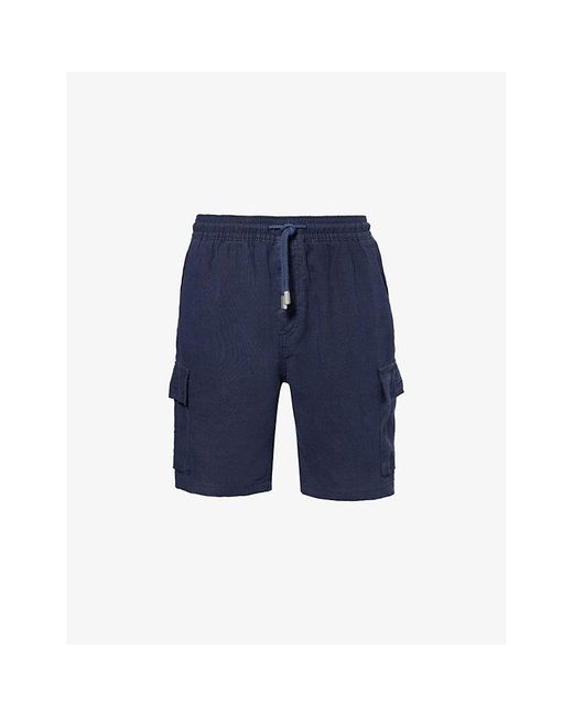 Vilebrequin Blue Baie Drawstring-waist Linen Shorts X for men