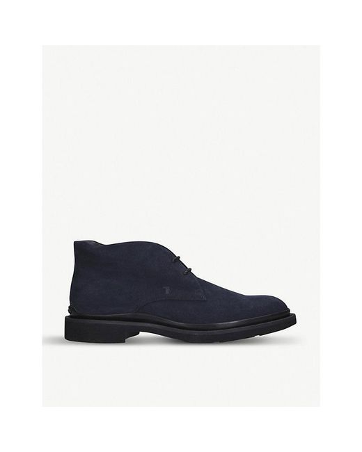 Tod's Blue Urban Suede Boots for men