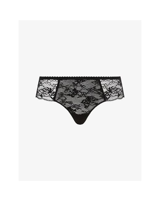 Chantelle Black Revealing Lace Shorty Briefs