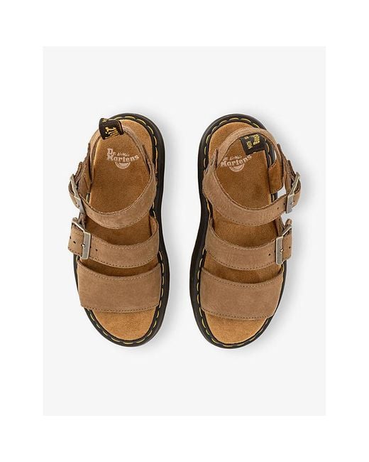 Dr. Martens Brown Gryphon Quad Strap-embellished Platform Leather Sandals