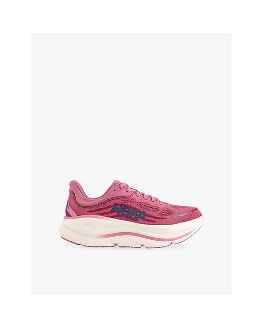 Deckers Hoka Pink Bondi 9 Mesh Trainers