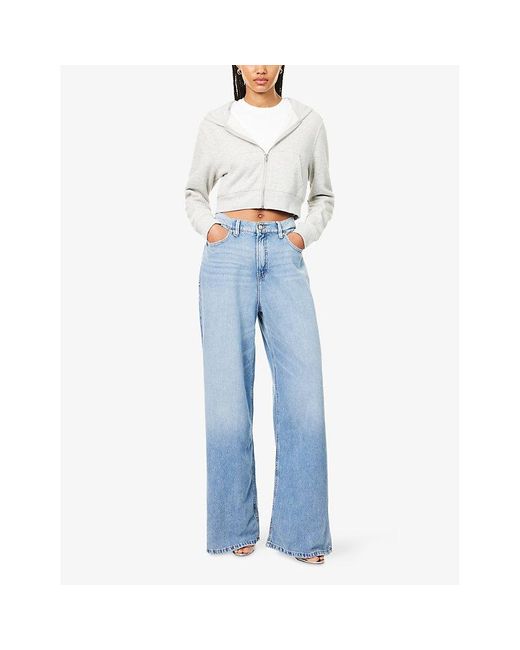 GOOD AMERICAN Blue Good Standard Ease Wide-Leg Denim-Blend Jeans